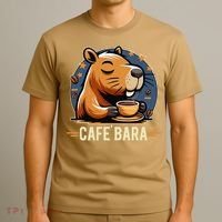 Café Bara Logo Coffee Bar Cafebara Barista Capybara Funny T-Shirt thumb 3