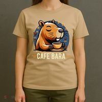 Café Bara Logo Coffee Bar Cafebara Barista Capybara Funny T-Shirt thumb 4