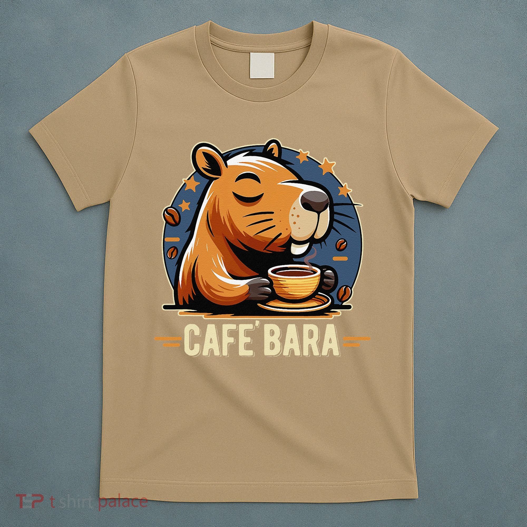 Café Bara Logo Coffee Bar Cafebara Barista Capybara Funny T-Shirt