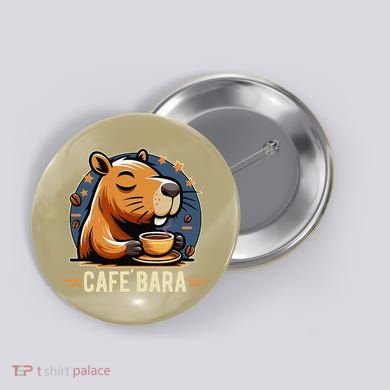 Café Bara Logo Coffee Bar Cafebara Barista Capybara Funny Button