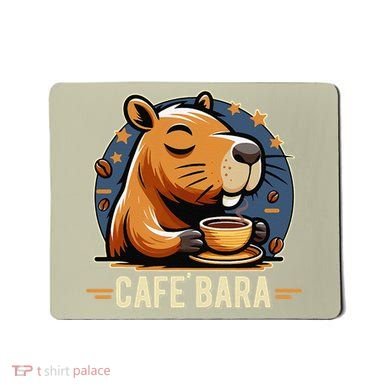 Café Bara Logo Coffee Bar Cafebara Barista Capybara Funny Mousepad