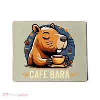 Café Bara Logo Coffee Bar Cafebara Barista Capybara Funny Mousepad thumb 0