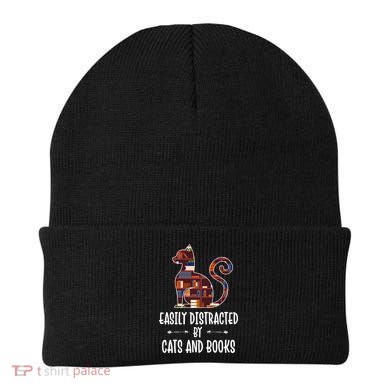 Cat Book Lovers Gift Easily Distracted By Cats And Books Cool Gift Beanie