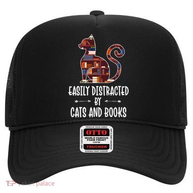 Cat Book Lovers Gift Easily Distracted By Cats And Books Cool Gift Hat