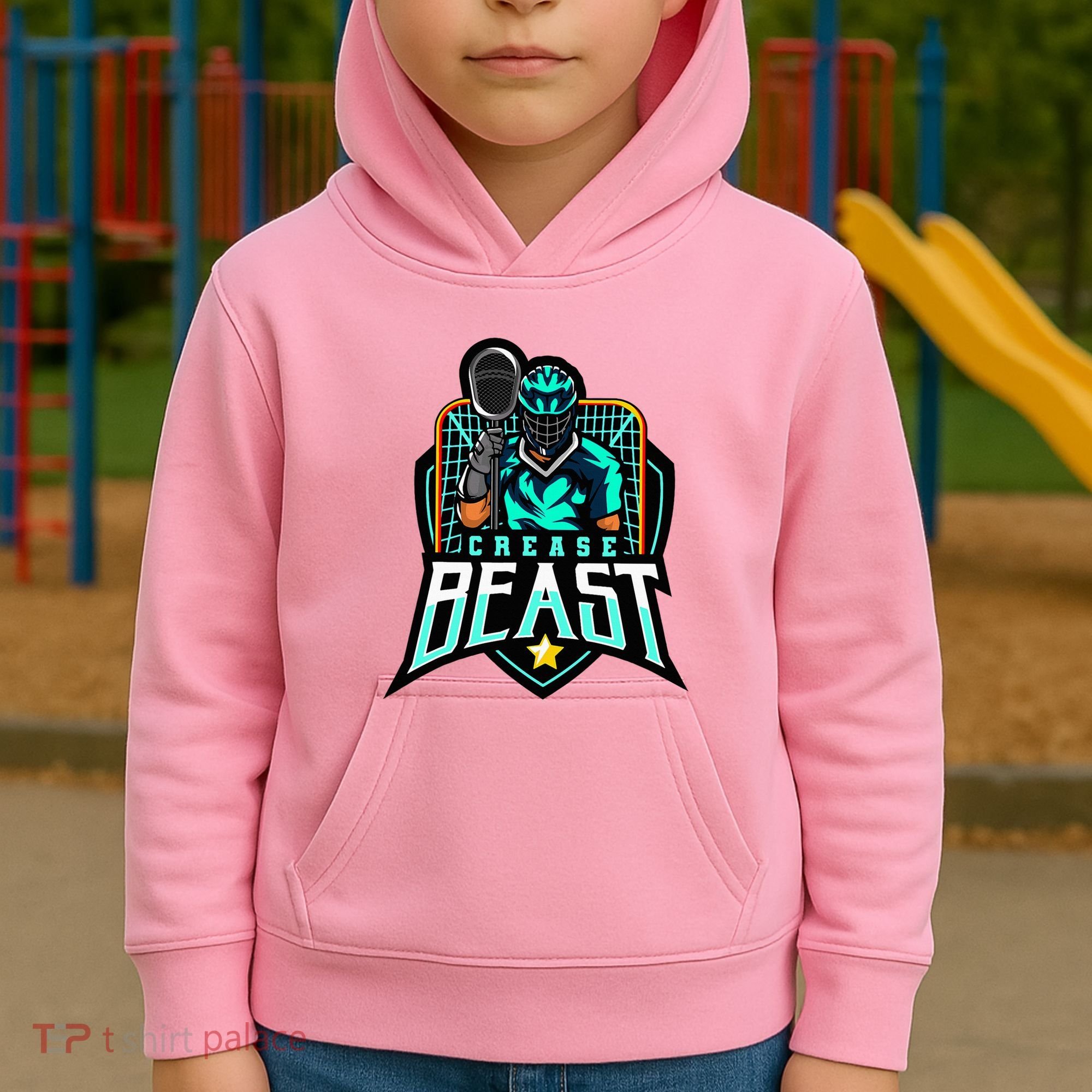 Crease Beast Lacrosse Goalkeeper For Lacrosse Goalie Kids Hoodie