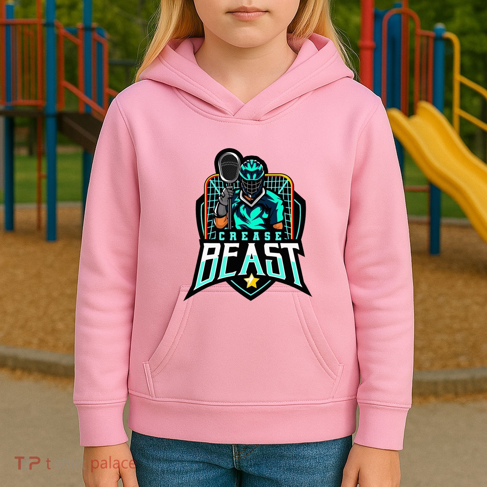 Crease Beast Lacrosse Goalkeeper For Lacrosse Goalie Kids Hoodie