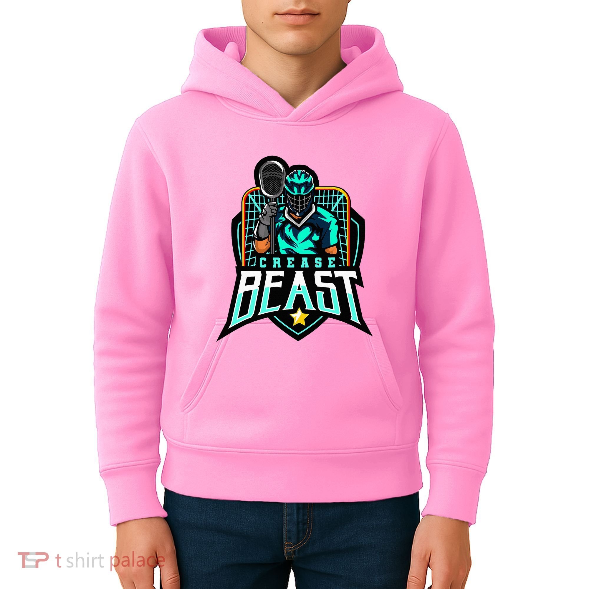 Crease Beast Lacrosse Goalkeeper For Lacrosse Goalie Kids Hoodie