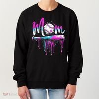 Cute Baseball Mom Ice Cream Drip Women's Sweatshirt thumb 0