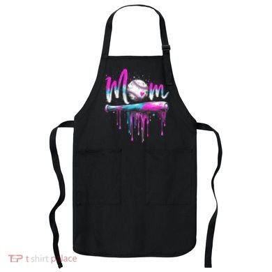 Cute Baseball Mom Ice Cream Drip Apron