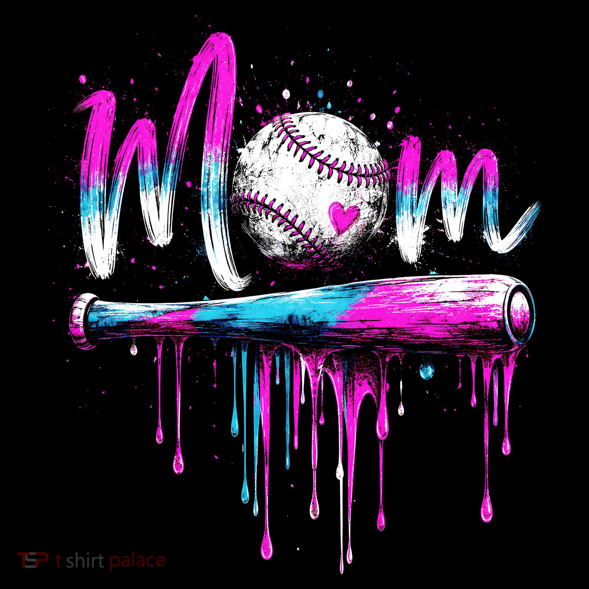 Cute Baseball Mom Ice Cream Drip Apron