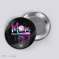 Cute Baseball Mom Ice Cream Drip Button thumb 0