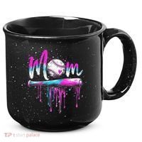 Cute Baseball Mom Ice Cream Drip 15oz Campfire Ceramic Mug thumb 0