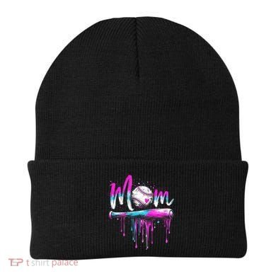 Cute Baseball Mom Ice Cream Drip Beanie