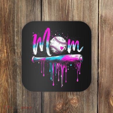 Cute Baseball Mom Ice Cream Drip Coaster