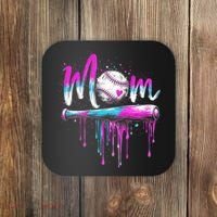 Cute Baseball Mom Ice Cream Drip Coaster thumb 0