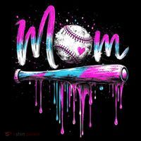 Cute Baseball Mom Ice Cream Drip Coaster thumb 2