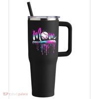 Cute Baseball Mom Ice Cream Drip 40oz Vacuum Insulated Stainless Steel Travel Tumbler thumb 0