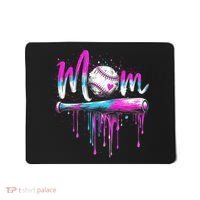 Cute Baseball Mom Ice Cream Drip Mousepad thumb 0