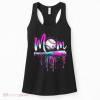 Cute Baseball Mom Ice Cream Drip Women's Tank Top thumb 0