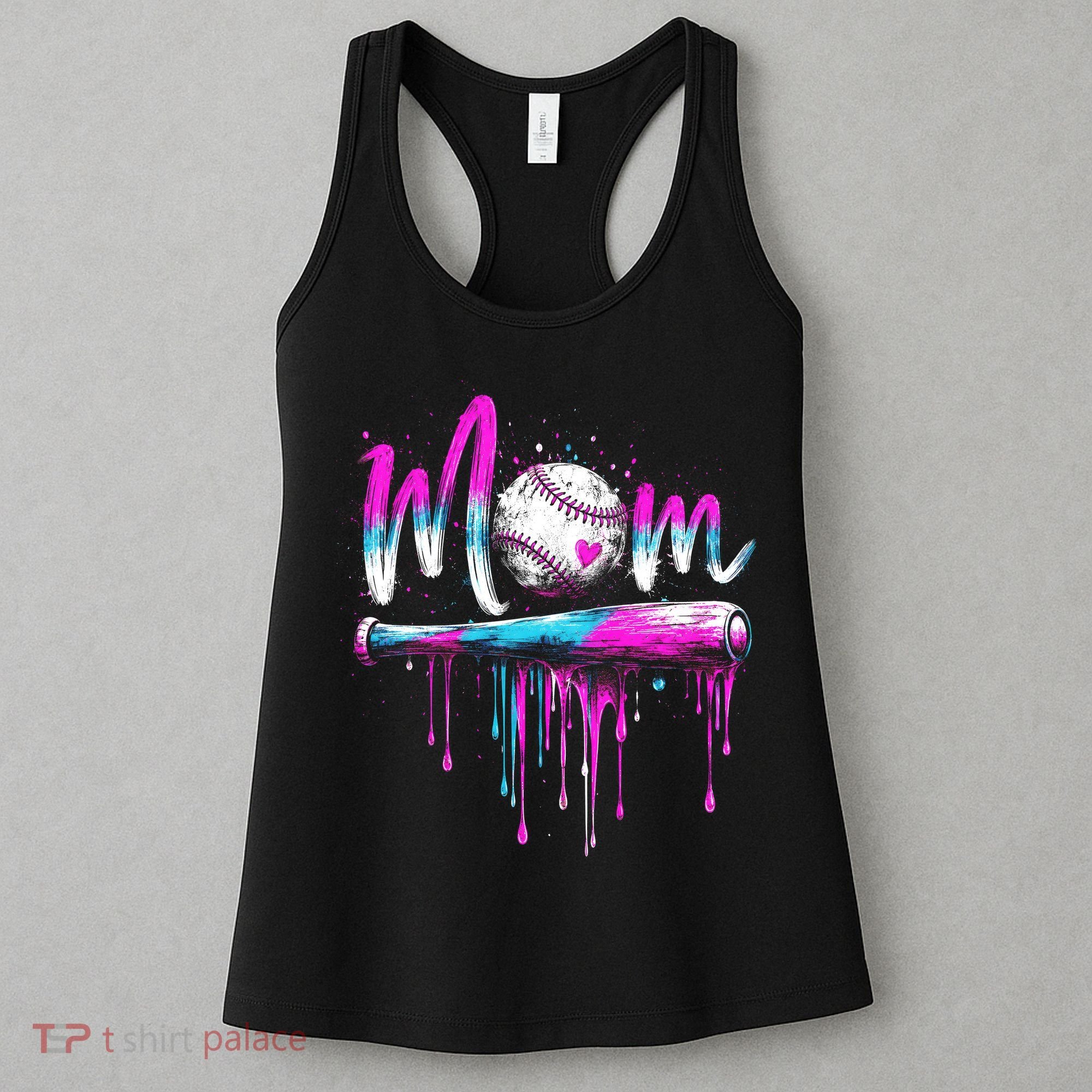 Cute Baseball Mom Ice Cream Drip Women's Tank Top