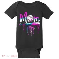 Cute Baseball Mom Ice Cream Drip Baby Bodysuit thumb 0