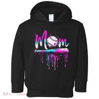 Cute Baseball Mom Ice Cream Drip Toddler Hoodie thumb 0
