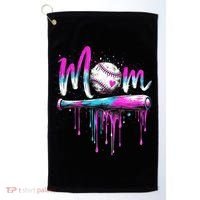 Cute Baseball Mom Ice Cream Drip Golf Towel thumb 0