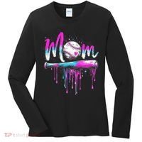 Cute Baseball Mom Ice Cream Drip Women's Long Sleeve Shirt thumb 0