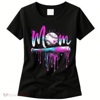 Cute Baseball Mom Ice Cream Drip Women's T-Shirt