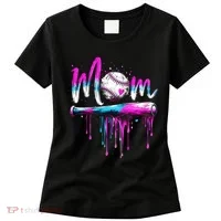 Cute Baseball Mom Ice Cream Drip Women's T-Shirt thumb 0