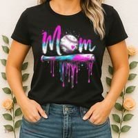 Cute Baseball Mom Ice Cream Drip Women's T-Shirt thumb 2