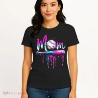 Cute Baseball Mom Ice Cream Drip Women's T-Shirt thumb 4