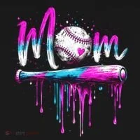 Cute Baseball Mom Ice Cream Drip Women's T-Shirt thumb 6