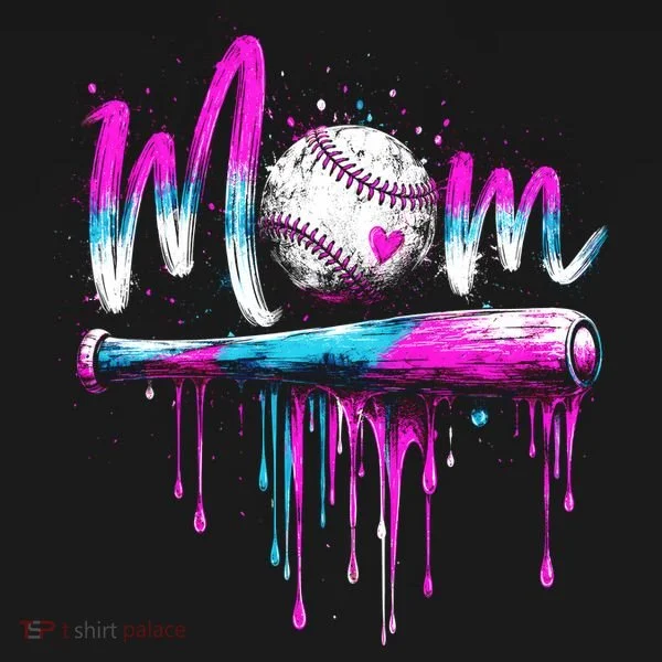 Cute Baseball Mom Ice Cream Drip Women's T-Shirt