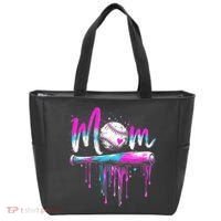 Cute Baseball Mom Ice Cream Drip Tote Bag thumb 0