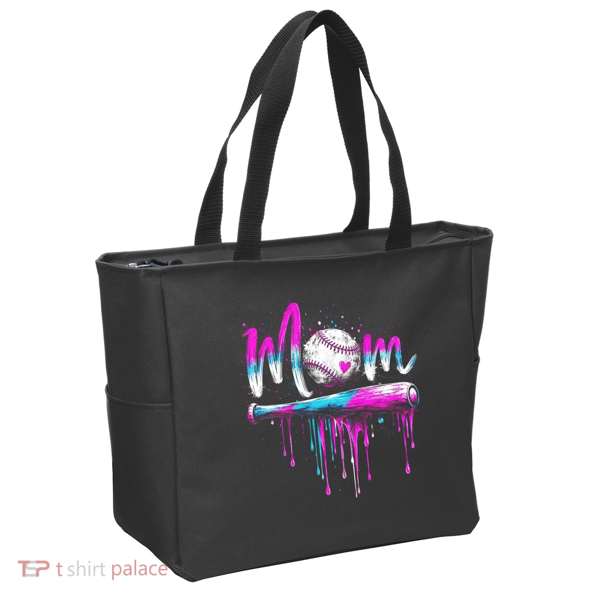 Cute Baseball Mom Ice Cream Drip Tote Bag