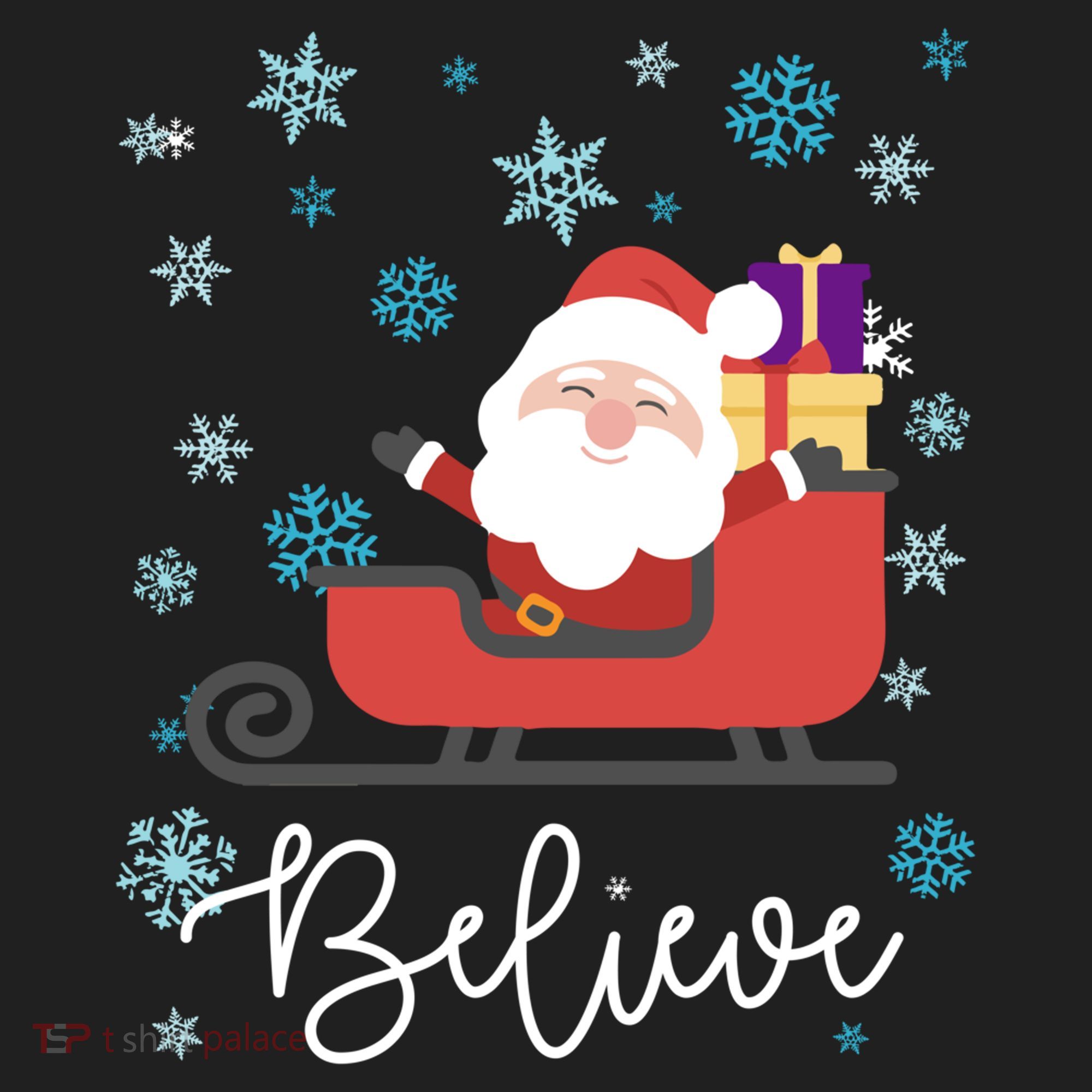 Cute Believe Merry Christmas Santa Claus Sleigh Meaningful Gift Beanie