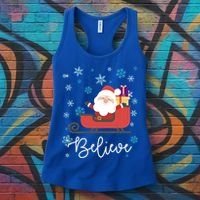 Cute Believe Merry Christmas Santa Claus Sleigh Meaningful Gift Women's Tank Top thumb 3