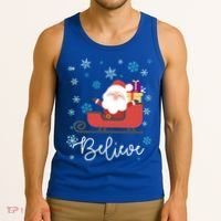 Cute Believe Merry Christmas Santa Claus Sleigh Meaningful Gift Tank Top thumb 3