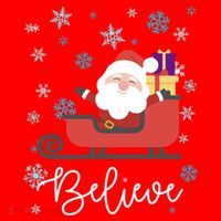 Cute Believe Merry Christmas Santa Claus Sleigh Meaningful Gift Santa Hat thumb 1