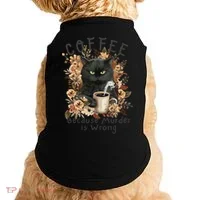 Coffee Because Murder Is Wrong Sarcastic Angry Black Cat  Doggie Tank thumb 0