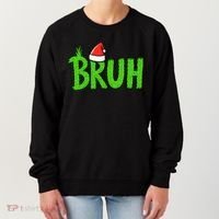 Christmas Bruh Meme Santa Hat Funny Xmas Women's Sweatshirt thumb 0