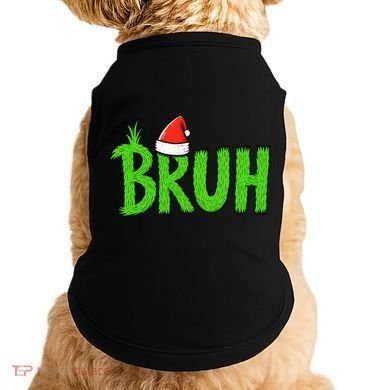 Christmas Bruh Meme Santa Hat Funny Xmas Doggie Tank
