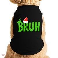 Christmas Bruh Meme Santa Hat Funny Xmas Doggie Tank thumb 0