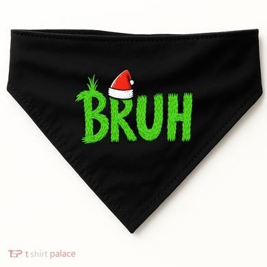 Christmas Bruh Meme Santa Hat Funny Xmas USA-Made Doggie Bandana