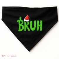 Christmas Bruh Meme Santa Hat Funny Xmas USA-Made Doggie Bandana thumb 0