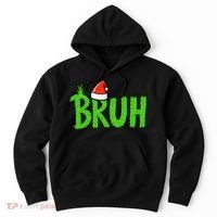 Christmas Bruh Meme Santa Hat Funny Xmas Hoodie thumb 0