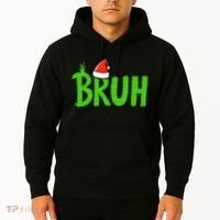 Christmas Bruh Meme Santa Hat Funny Xmas Hoodie thumb 2