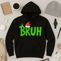 Christmas Bruh Meme Santa Hat Funny Xmas Hoodie thumb 3