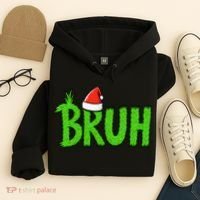 Christmas Bruh Meme Santa Hat Funny Xmas Hoodie thumb 4